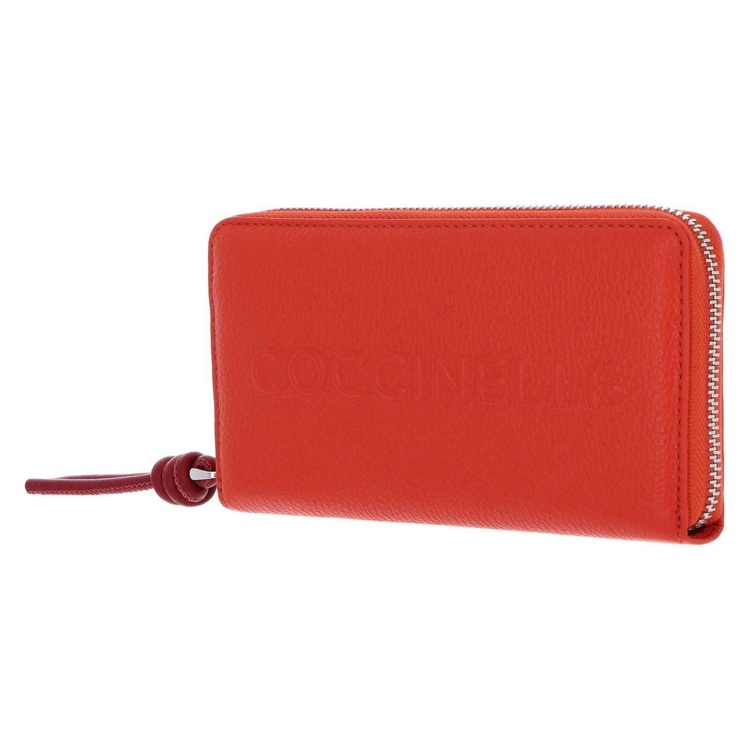 Coccinelle, Damen, Portemonnaie, Metallic Soft Wallet Grained Leather, Orange
