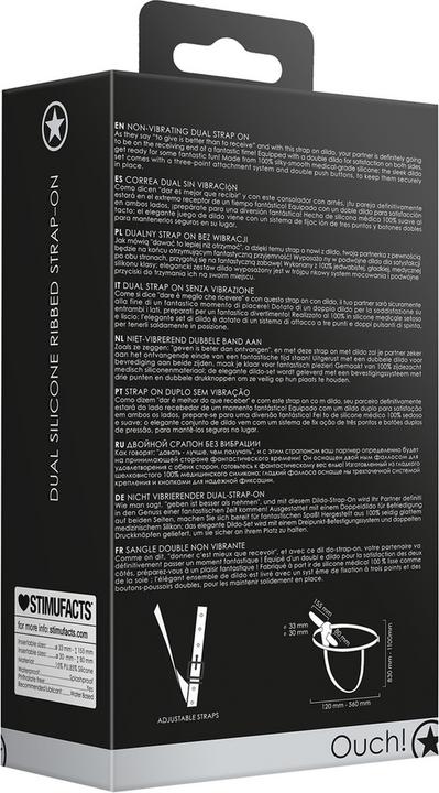 Produktbild Ouch! Dual Silicone Ribbed Strap-On - Adjustable