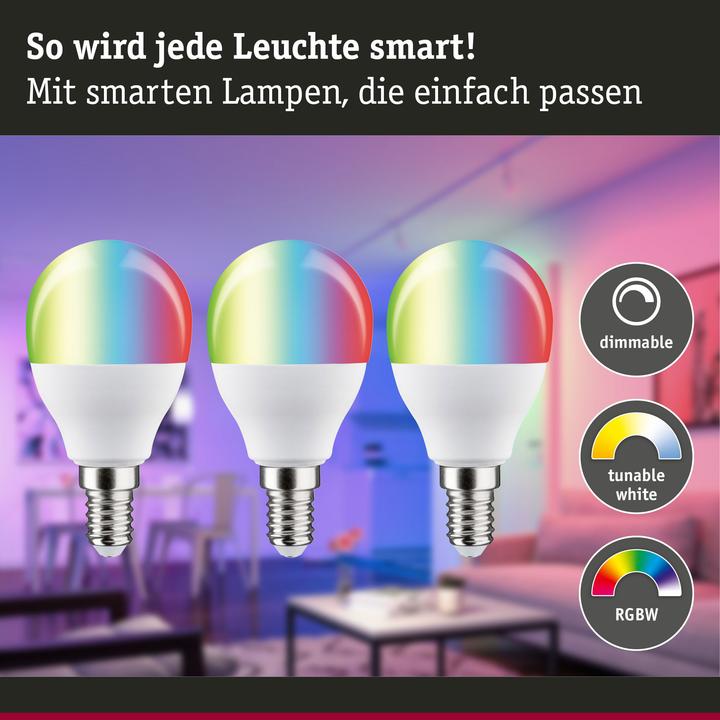 Produktbild Paulmann Tropfen Zigbee Filament 3er Set (E14, 5 W, 470 lm, 1 x, F)