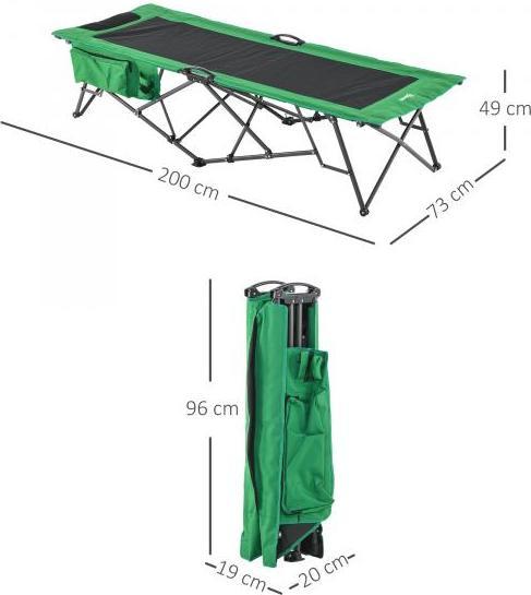 Actual product image Outsunny Camping bed with side pocket