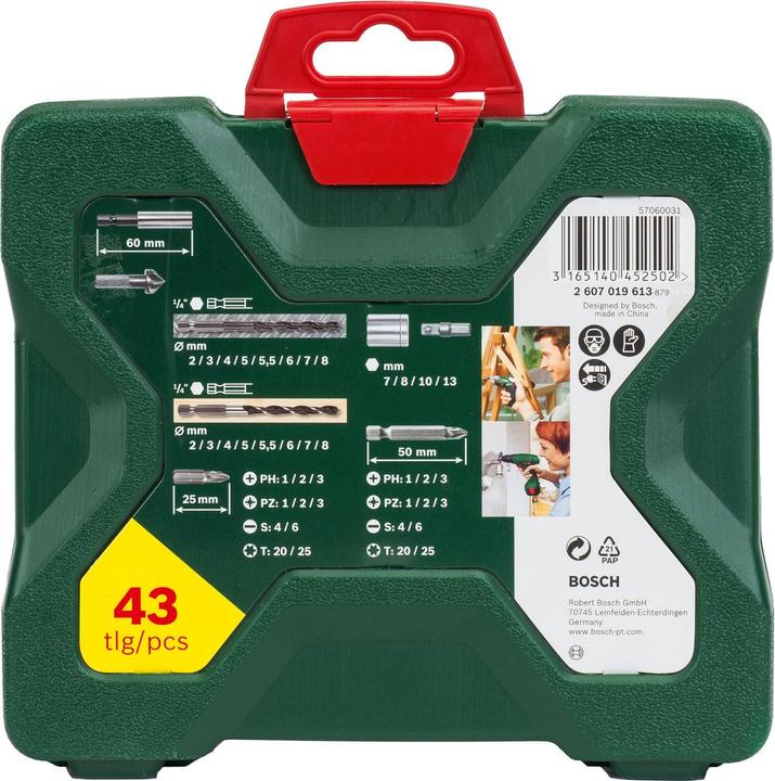 Immagine prodotto Bosch Zubehör Set di punte esagonali X-Line 43 pezzi (2 mm, 3 mm, 4 mm, 5 mm, 5,5 mm, 6 mm, 7 mm, 8 mm)