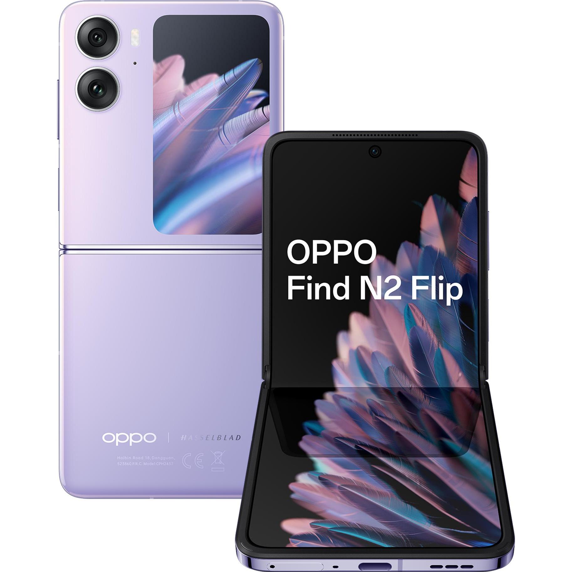 OPPO Find N2 Flip (256 GB, Moonlit Purple, 6.80", Dual SIM, 5G), Smartphone, Violett