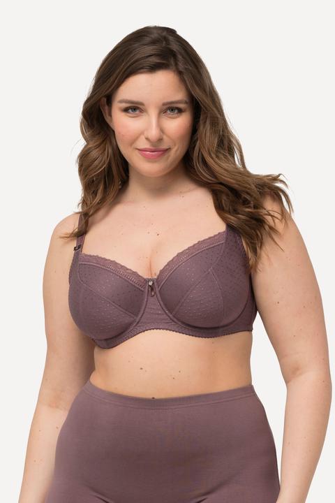 Produktbild Ulla Popken Bügel-BH, Jacquard, Spitzenkante, Cup C - G (85 C)