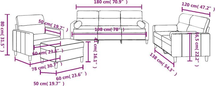Produktbild VidaXL Gera (2-Sitzer, 3-Sitzer)
