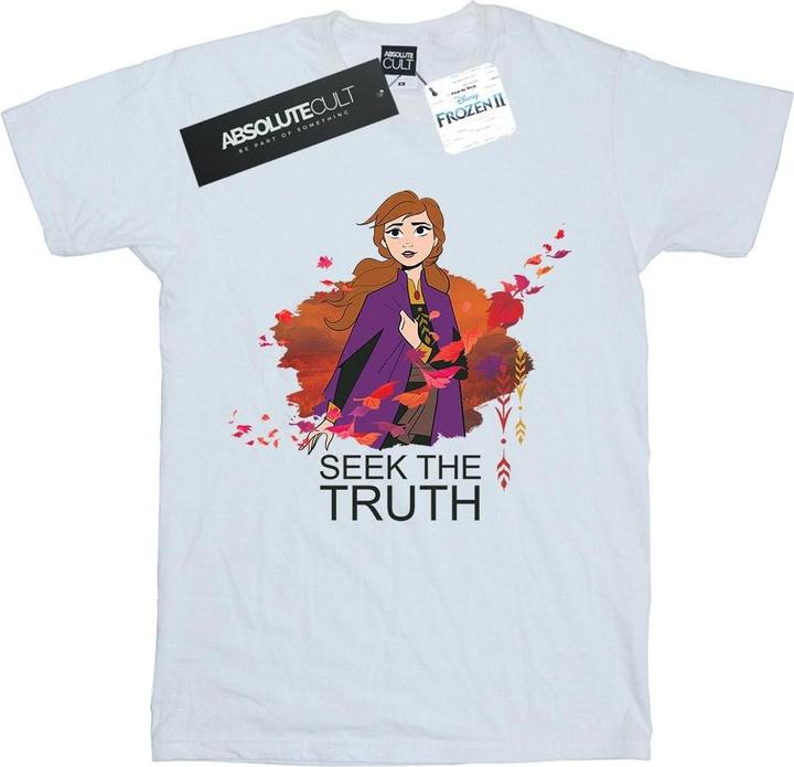 Actual product image Disney Womens/Ladies Frozen 2 Anna Seek The Truth Wind Cotton Boyfriend T-Shirt (S)