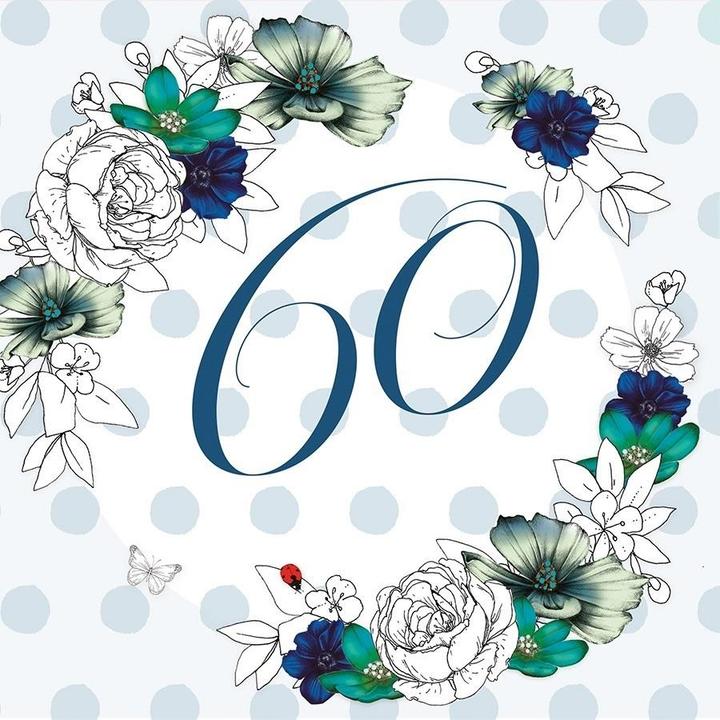 Produktbild Clear Creation Swarovski Karte quadratisch CL1460 Geburtstag 60 Blumen