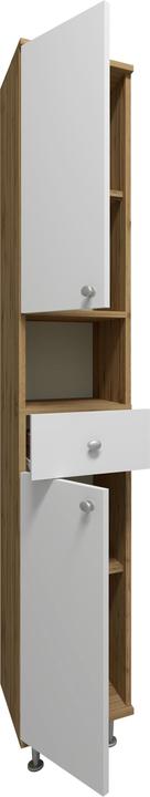 Actual product image VCM Wooden Bathroom Furniture Tall Cabinet Bathroom Cabinet Bathroom Drawer Shelf Nilosi (30 x 31 x 185 cm)