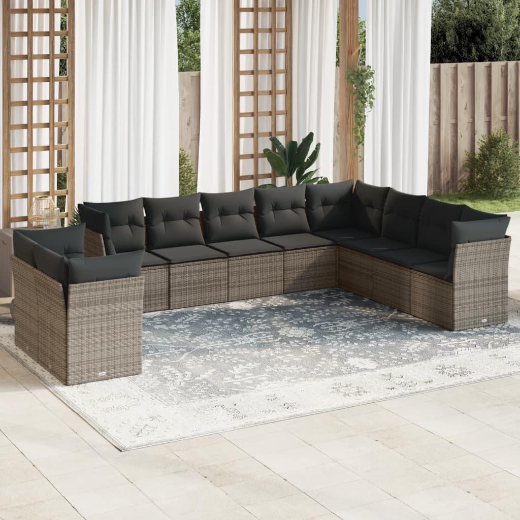 Thumbnail - VidaXL, Gartenlounge, 10-tlg. Garten-Lounge-Set mit Kissen