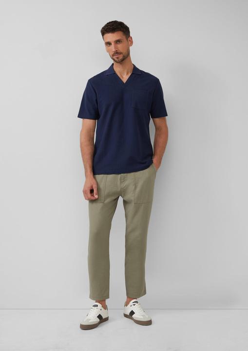 Actual product image S.Oliver Polo-Shirt Poloshirt aus Struktur-Jersey mit Brusttasche (L)