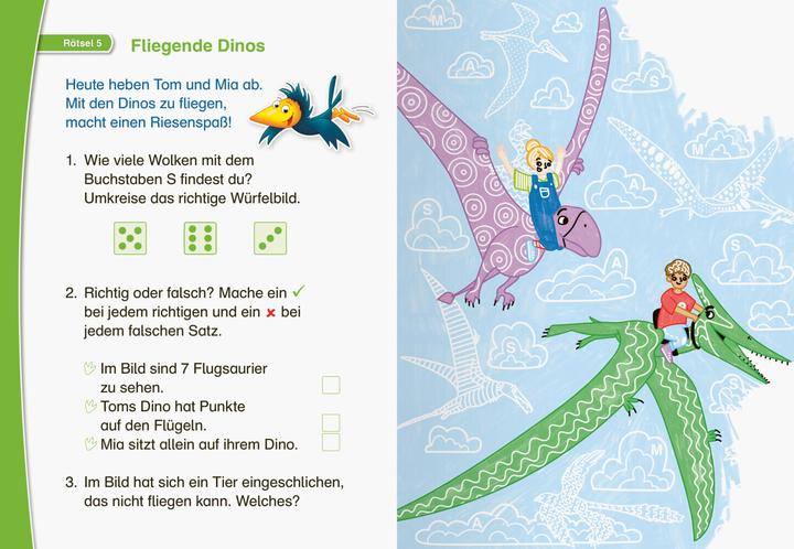 Actual product image Ravensburger Leserabe Rätselspass Zauber-Malrätsel zum Lesenlernen: Dinos (Vor-Lesestufe)