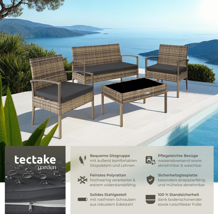 Produktbild tectake Rattan Sitzgruppe