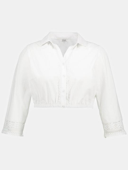 Actual product image Ulla Popken Collared Cropped Dirndl Blouse (60)