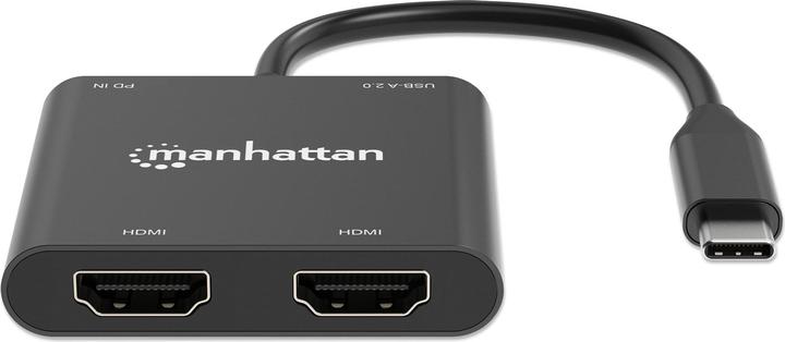 Produktbild Manhattan USB-C PD auf Dual-HDMI-Monitor-Adapter (USB Typ-C, 5.90 cm)