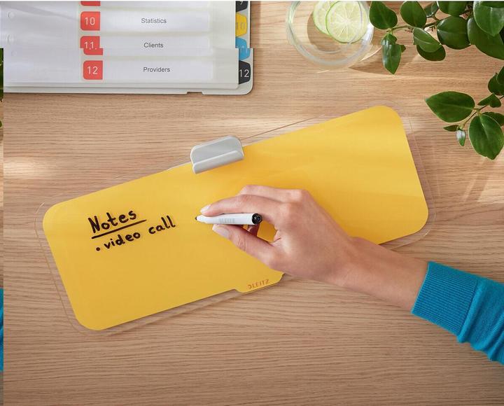 Productafbeelding Leitz Glassboard Desktop Memoboard Geel (38 x 15 cm)