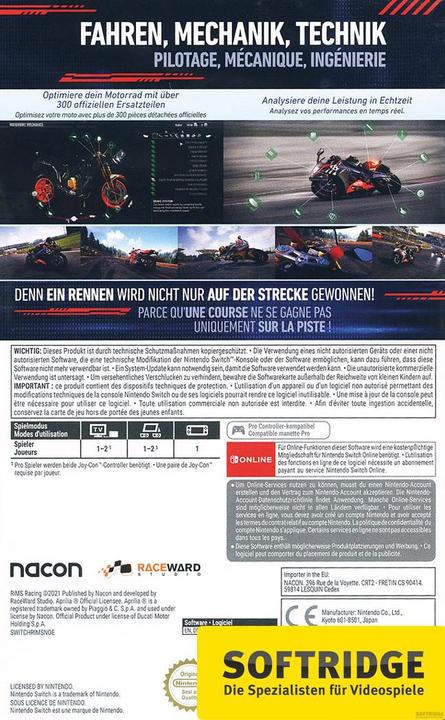 Image du produit Nacon Gaming RiMS Racing (Switch, Switch Lite, Switch OLED, DE, FR)