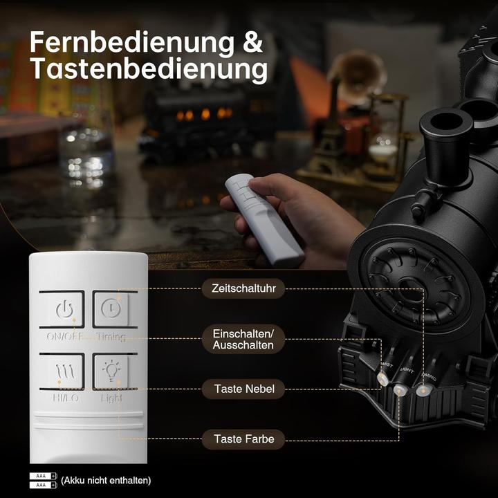 Produktbild Jeebel Aroma Diffuser Zug mit Fernbedienung (300 ml)