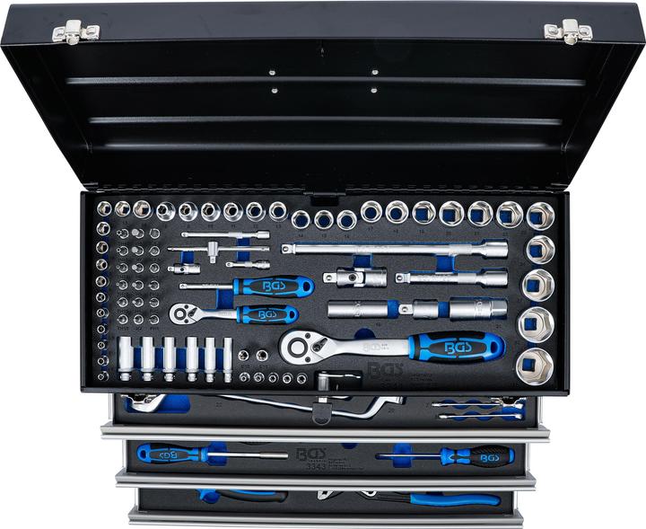 Produktbild BGS Metall-Werkzeugkoffer 3 Schubladen mit 143 Werkzeugen (1 Teil)