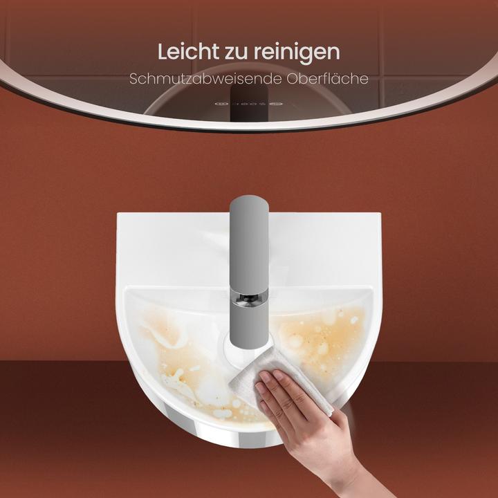 Produktbild Emke Badezimmerwaschbecken 303 x 255 x 120 mm, U-förmig, Wandmontage, Glänzend Weiss (255 mm, 303 mm)