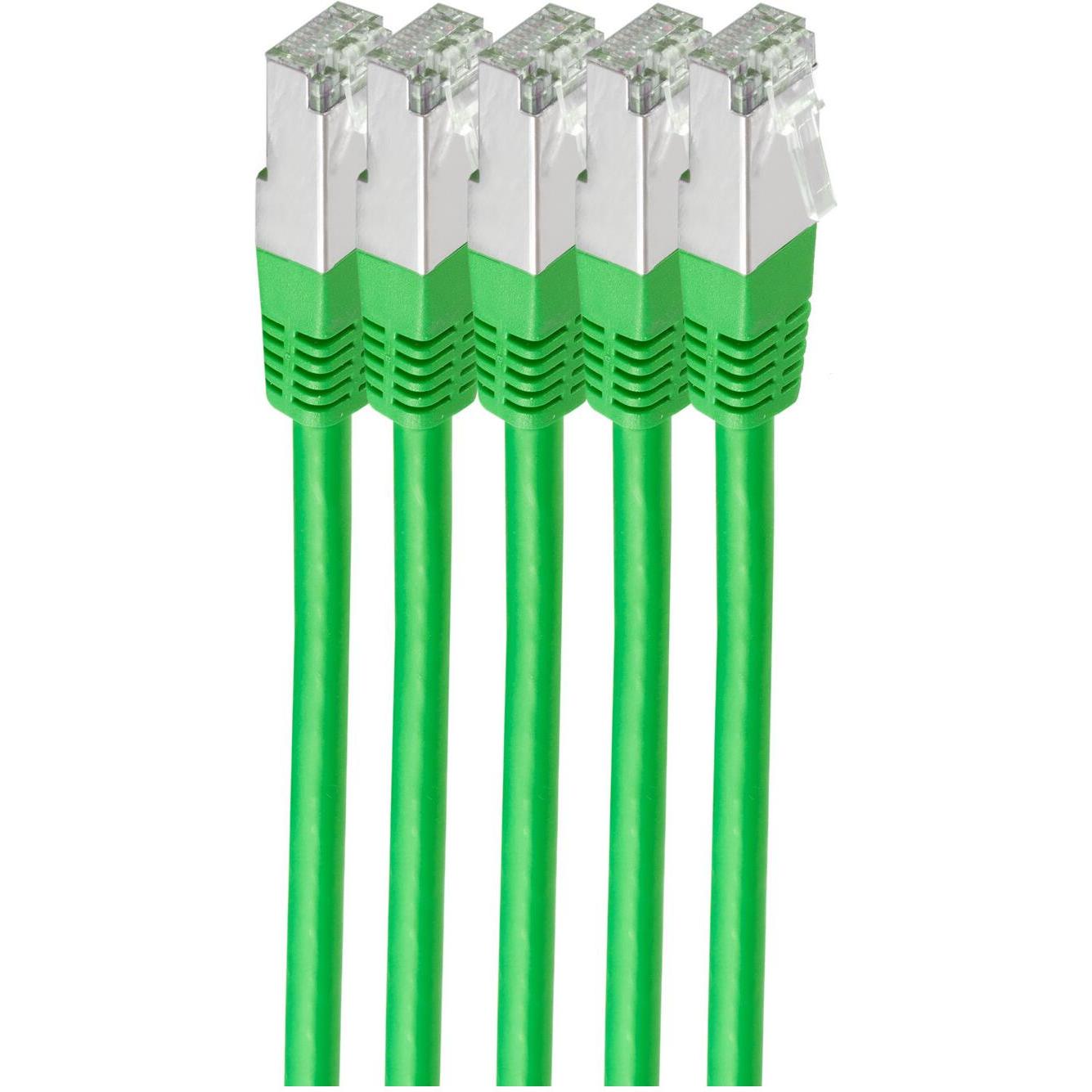 Shiverpeaks -BASIC-S--Netzwerkkabel-Patchkabel, cat 6, S/FTP, PIMF, Halogenfrei, VE5, grün, 0,25m (S/FTP, CAT6, 0.25 m),...