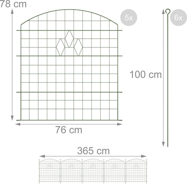 Produktbild Relaxdays 5x Teichzaun