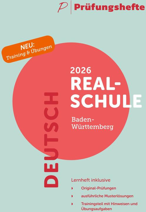 Produktbild Prüfungsheft - 2026 Deutsch Realschulabschluss - Baden-Württemberg - Original-Prüfungen und Lös (Deutsch, 2025)