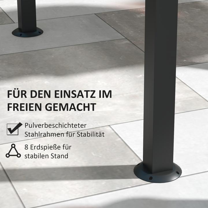 Actual product image Outsunny Barbecue pavilion with storage area and hanging hooks (233 cm, 110 cm)