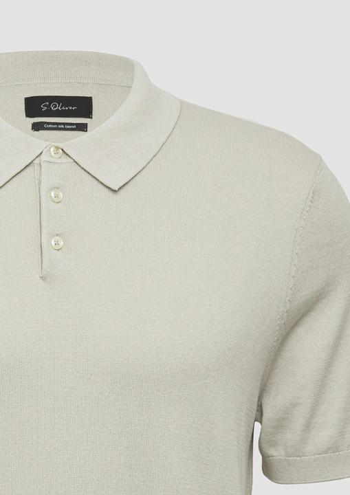 Produktbild s.Oliver Strickpullover Weiches Strick-Poloshirt aus Baumwoll-Seidenmix (S)