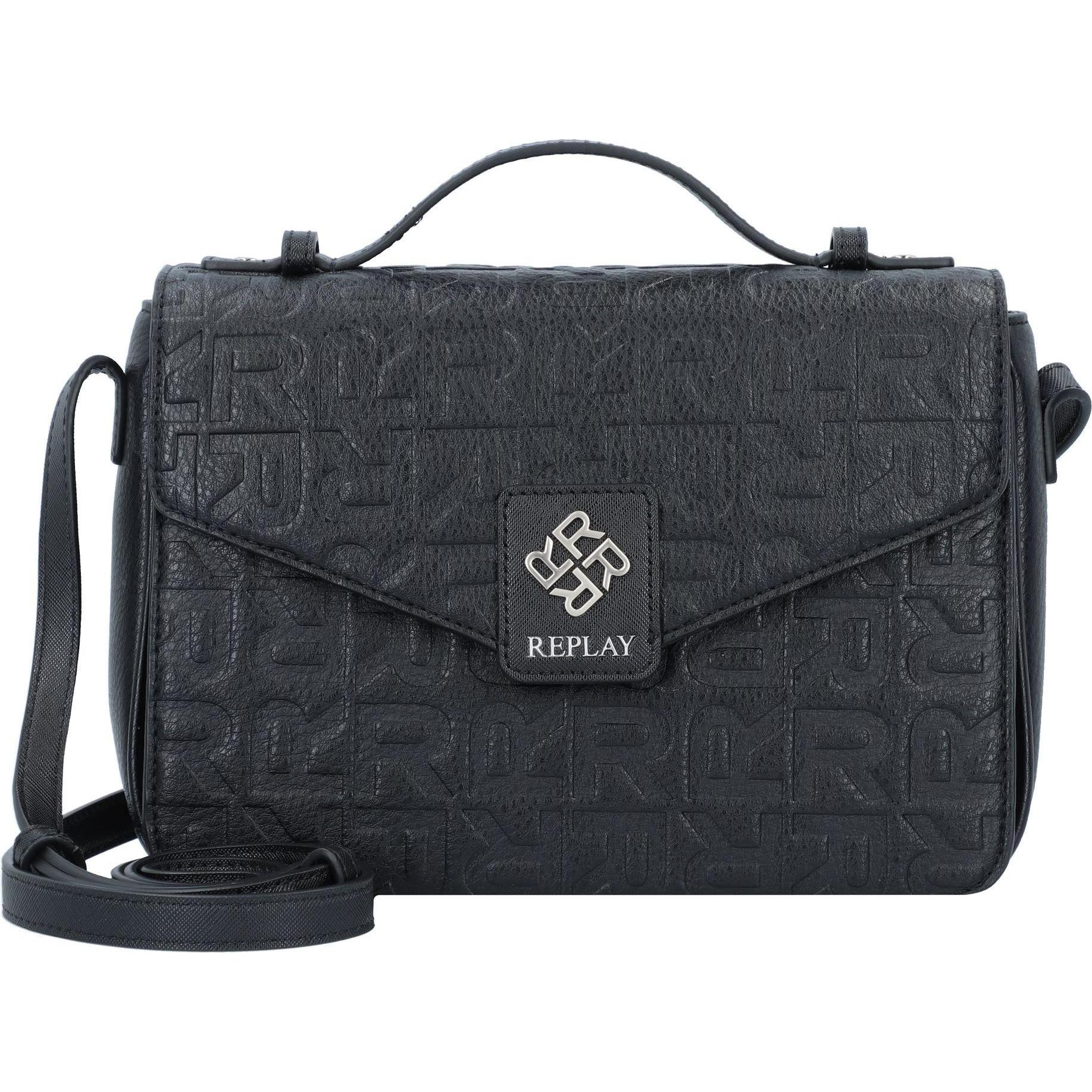Replay, Handtasche, Umhängetasche 24 cm, Schwarz