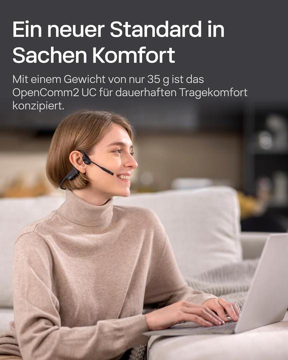 Image du produit Shokz OpenComm2 UC Knochenschall-Headset (Sans fil)