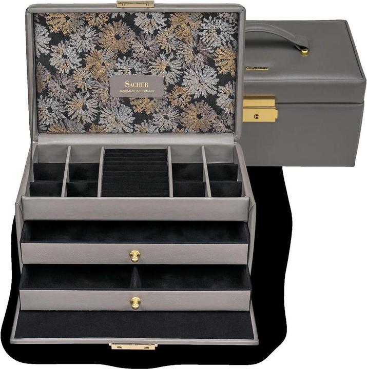 Produktbild Sacher Sammleretui 2414.510.561604 grau schwarz mit 12 kleinen Fächern FLEUR VENICE -