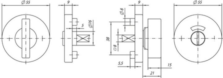 Produktbild Ogro Schlüsselrosette 7122 WC ER Edelstahl ER Schildstärke 9 mm WC rund (Türgriff)