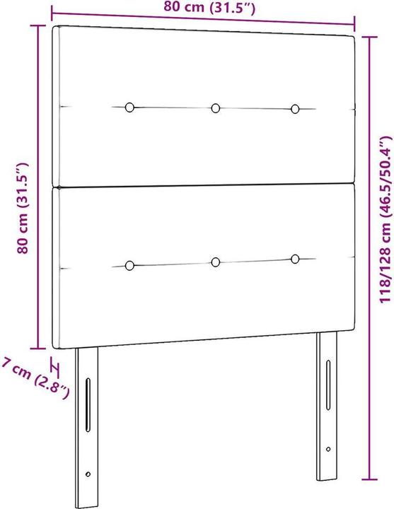 Produktbild vidaXL Polstertes Bett Kopfteil (80 x 7 x 128 cm)