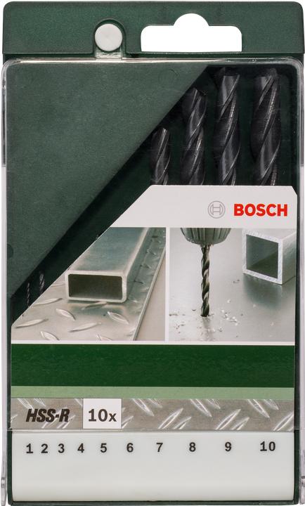 Produktbild Bosch Professional Zubehör 10tlg. Metallbohrer-Set HSS-R, DIN 338 (1 mm, 2 mm, 3 mm, 4 mm, 5 mm, 6 mm, 7 mm, 8 mm, 9 mm, 10 mm)