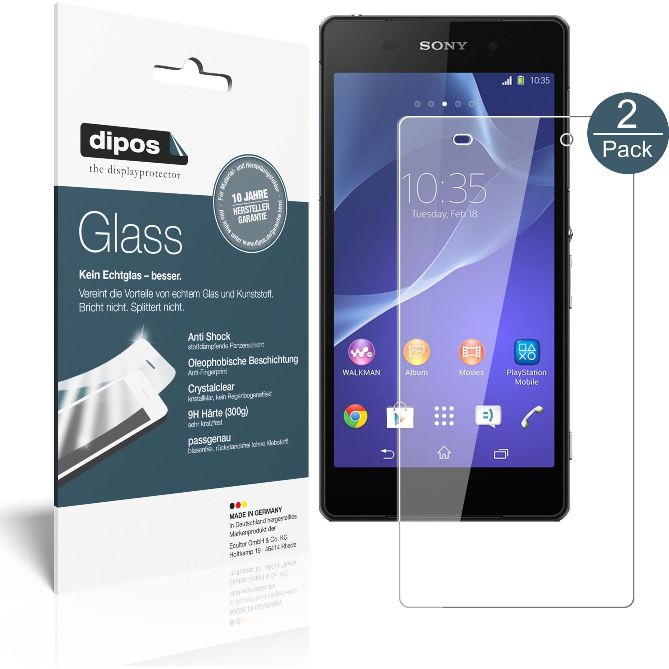 Dipos Displayschutz Anti-Shock (1 Stück, Sony Xperia Z2), Smartphone Schutzfolie, Transparent