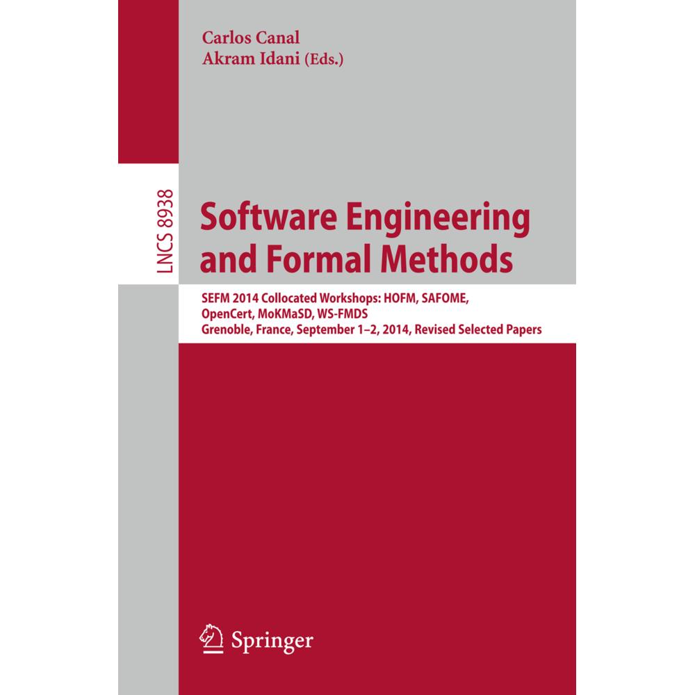 Thumbnail - Software Engineering and Formal Methods, Fachbücher von Carlos Canal, Akram Idani