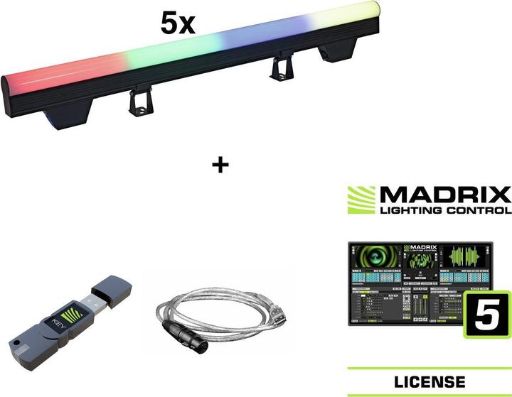 Actual product image Eurolite Set 5x LED PT-100/32 Pixel DMX Tube + Madrix Software (LED)