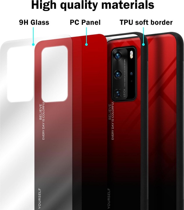 Actual product image Cadorabo TPU 2 colors glass cover (Huawei P40 Pro+)