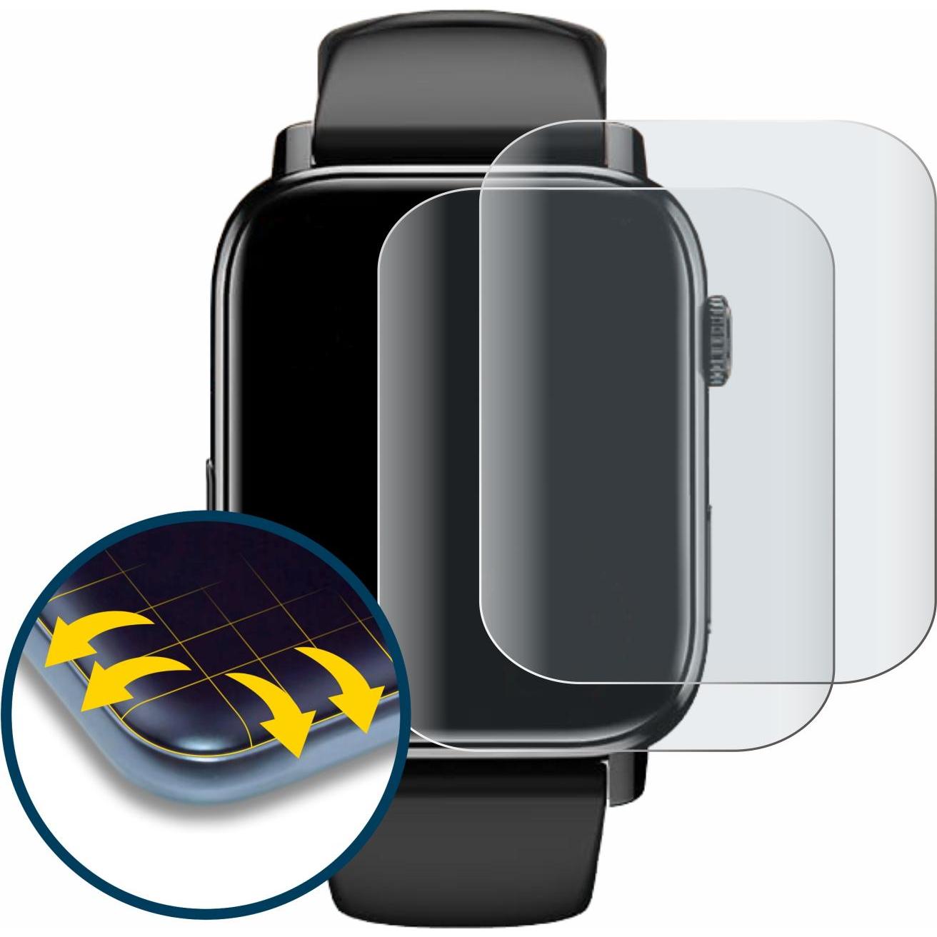 Thumbnail - BROTECT Fullscreen Schutzfolie Displayschutz Folie Matt Entspiegelungsfolie, Smartwatch Schutzfolie, Grau