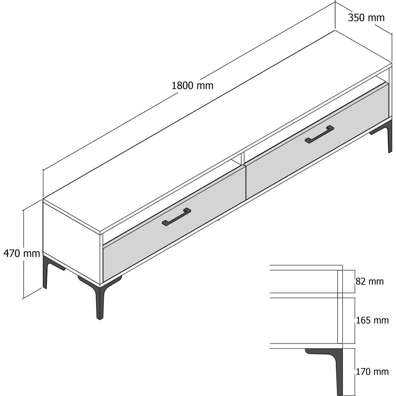 Thumbnail - Hanah Home, TV Möbel, Istanbul (180 x 35 x 47 cm)