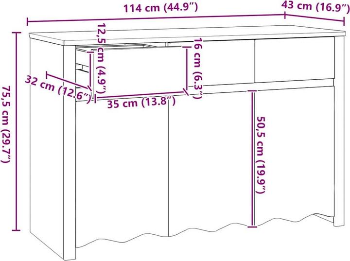 Produktbild vidaXL Sideboard-Möbel (114 x 43 x 75.50 cm)