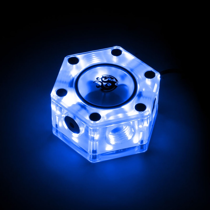 Actual product image Bitspower Hexagonal flow indicator, RGB