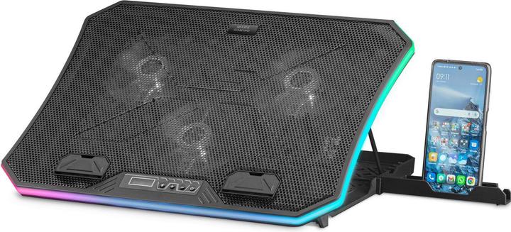 Produktbild Mars Gaming MNBC6, Cooling Base + Stand XL 19"" ARGB, 3 Fans, Mobile Stand