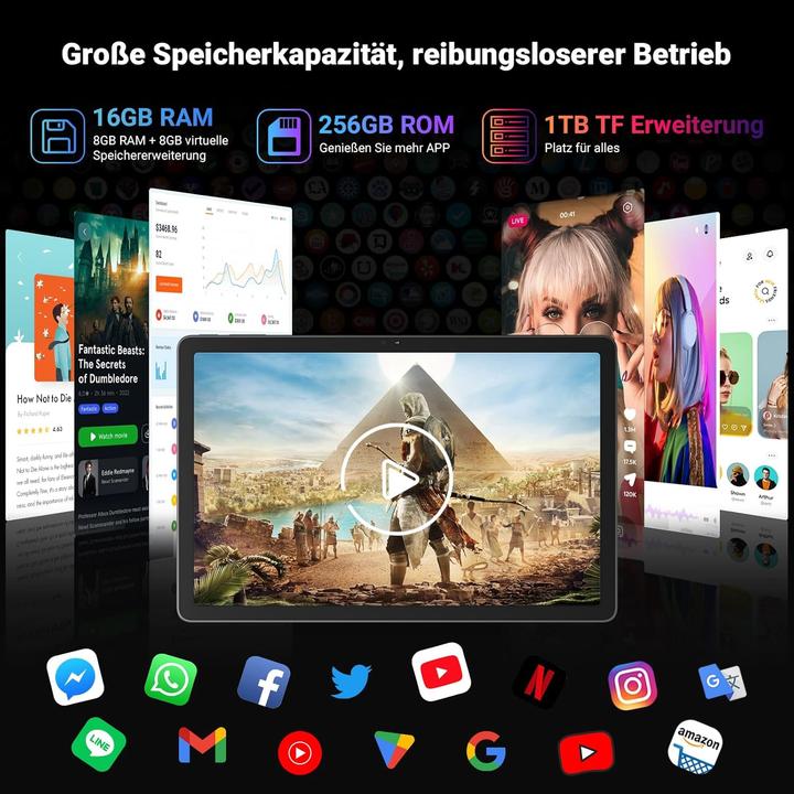 Blackview Tab 16 Pro Tablet (4G, 11", 256 GB, Blue)