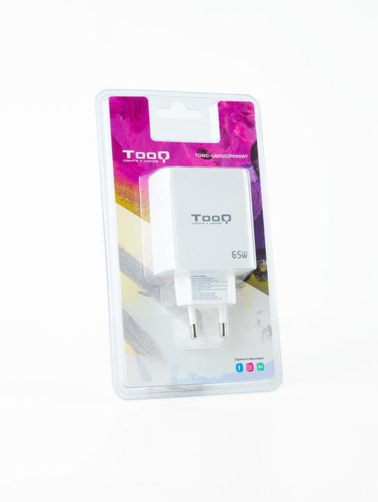 Immagine prodotto Tooq Technology TQWC-GANQC2PD65WT Caricatore per dispositivi mobili bianco per interni (65 W)