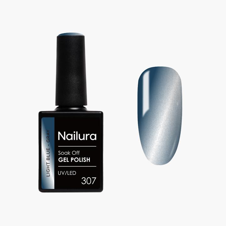 Nailura - Gel Polish 307 - Light Blue Gray - 10 ml (Light Blue Gray, Gel-Effekt Nagellack)