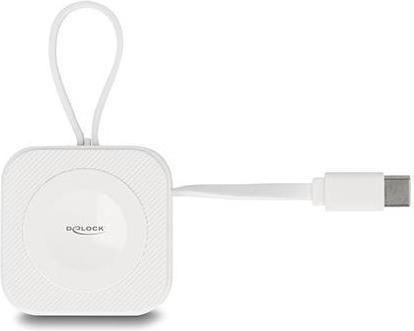 Actual product image Delock USB Type-C charging pad for Apple Watch white magnetic