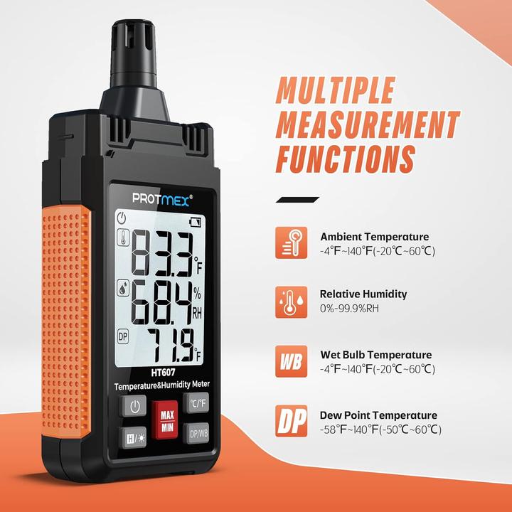 Image du produit Protmex Temperatur-Feuchtigkeitsmessgerät mit LCD-Anzeige
