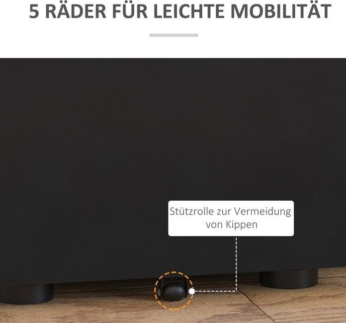 Image du produit Swisshandel24 Caisson roulant, appareil mobile avec 3 tiroirs, armoire de bureau, rangement, acier, noir, 39 (39 x 48 x 59 cm)