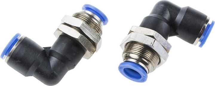 Actual product image RS PRO 90 Degree Bulkhead Elbow Fitting, 10 mm (Angled connection)