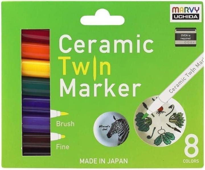 Image du produit Marvy Marker für Keramik und Porzellan. 8 Grundfarben